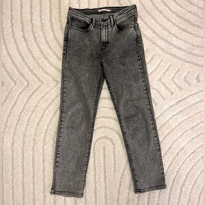 Levi’s 724 High rise straight cropped jeans in grey